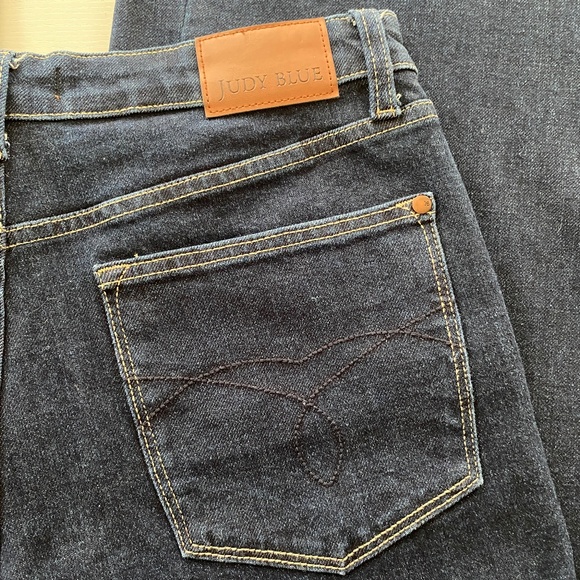 Judy Blue Wide Leg Raw Hem Jeans Dark Wash Size 15/32 - Picture 6 of 16